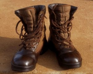 brown leather hunting boots